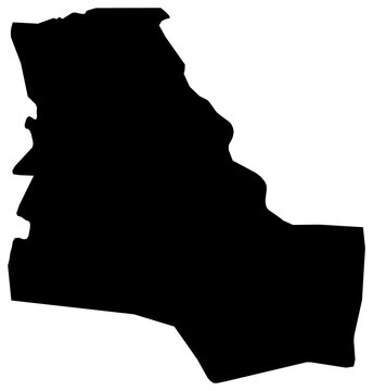 A contour map of Dhi Qar. Iraqi province silhouette