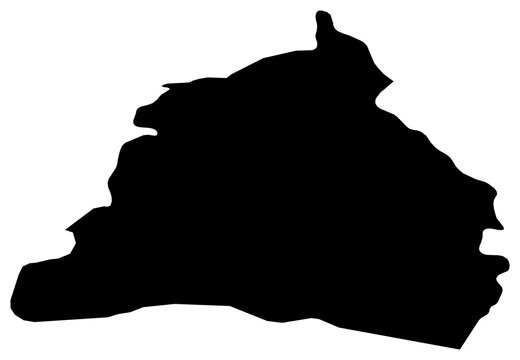 A contour map of Dolj. Romanian county silhouette