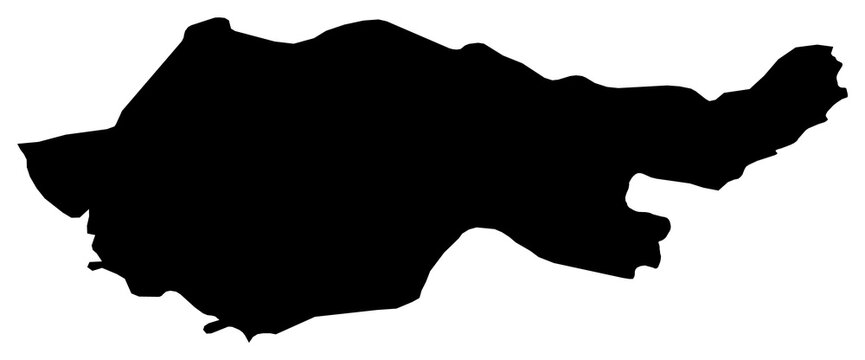 A contour map of Duhok. Iraqi province silhouette