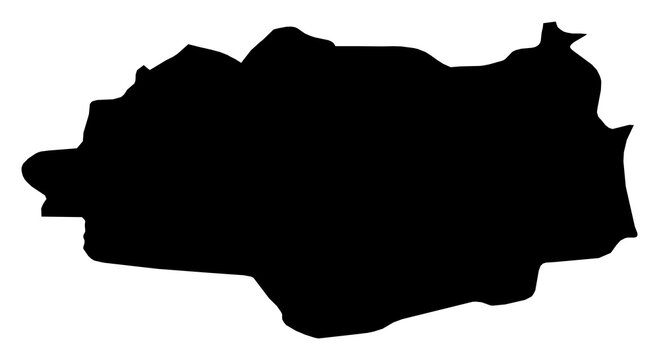 A contour map of Dundgovi. Mongolian province silhouette