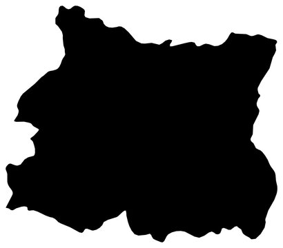 A contour map of Eastern Region. Nepali region silhouette