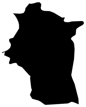 A contour map of Latakia. Syrian province silhouette