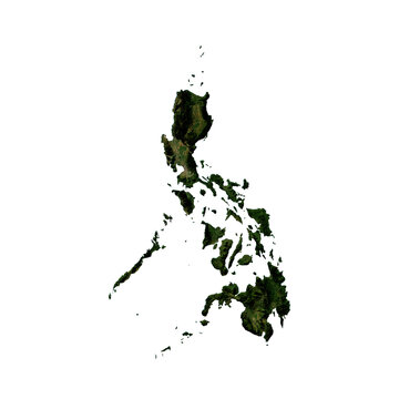 PHILIPPINES Geological Map with Hillshade Relief, High Resolution Terrain PNG