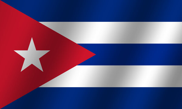 Cuban flag waving with red triangle