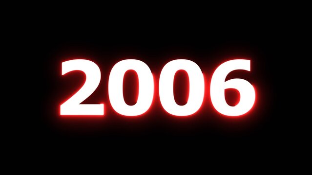 2006 Sal number neon text concept illustration. Neon number new year background.