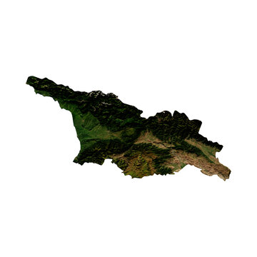 GEORGIA Geological Map with Hillshade Relief, High Resolution Terrain PNG