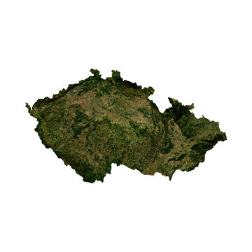 CZECH REPUBLIC Geological Map with Hillshade Relief, High Resolution Terrain PNG