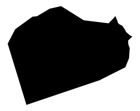 A contour map of Ash Sharqiyah North. Omani governorate silhouette