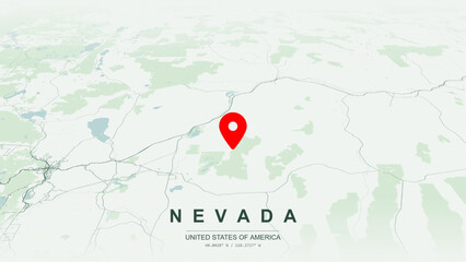 Modern minimalist vector map of Nevada. High-quality scalable illustration of Nevada state geographic boundaries, Reno, Carson City, and Henderson urban layouts for posters design. © AliRza