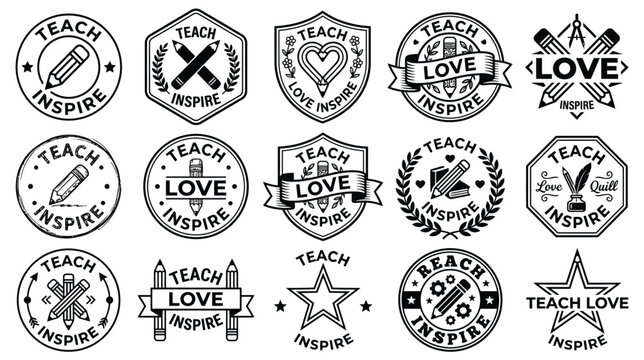 Teacher inspiration logos and badges