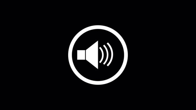 Sound Volume Control Animation on Transparent Background, Audio volume Control with speaker Icon, Digital Audio Interface Motion Graphic, 4K Alpha Channel.