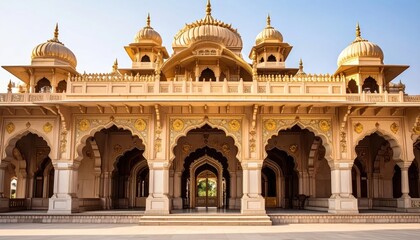 Obraz premium Magnificent Golden Temple Architecture in India.