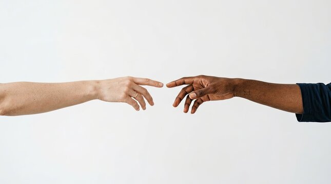 Two hands reaching out to each other in a gesture of connection