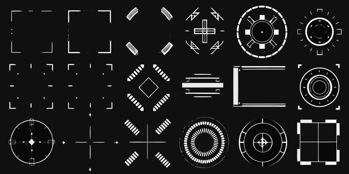 sci fi frames and accents vector collection