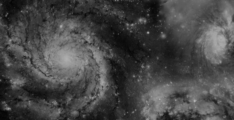 Monochrome astronomy spiral galaxy glowing core stars texture  © ShadOw