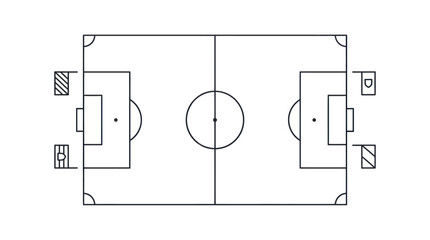Soccer Field Outline Vector Illustration © Vect