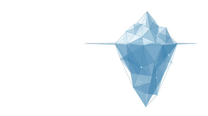 Geometric Iceberg Abstract Polygon Low Poly Blue White Background © Zainur