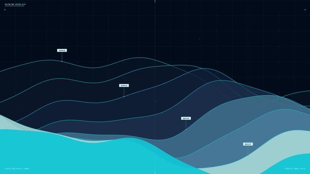 Animated topographic price map with vector graphics