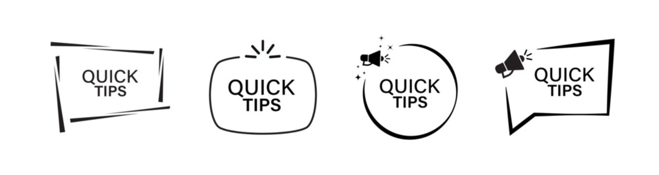 quick tips text information sign