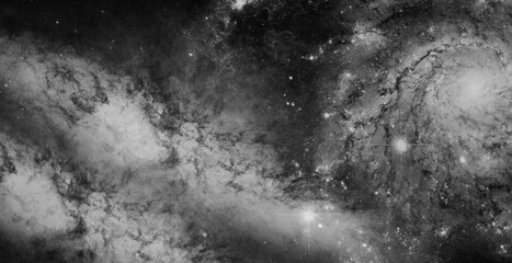 Black and White Interstellar Dust Cloud with Bright Diamond Star Flare  © ShadOw