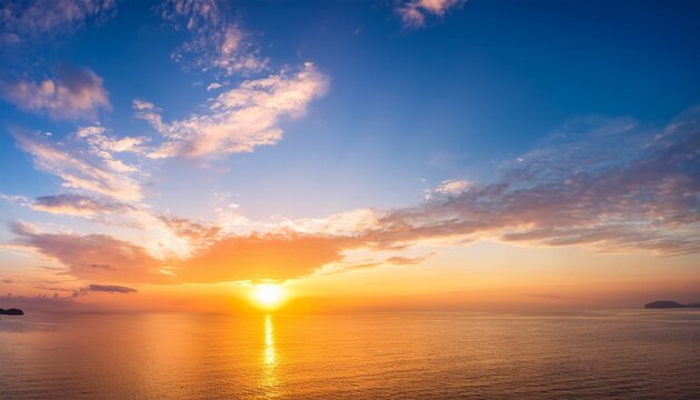 Real Amazing Beautiful Sunrise And Luxury Soft Gradient Orange Gold Clouds With Sunlight On The Blue Sky Perfect For The Background Take In Everning Twilight Sunset Sky With Gentle Colorful Clouds