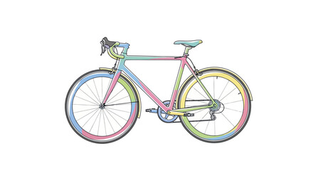 Fototapeta premium Pastel Road Bicycle Vector Illustration