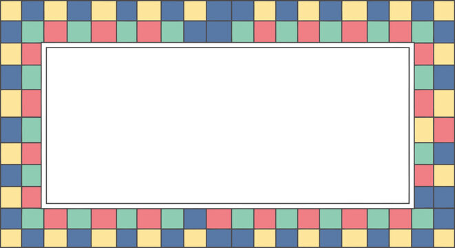 Colorful Checkerboard Pattern Frame Vector