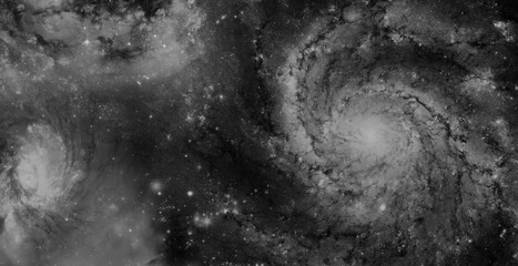 Interstellar Gas and Dust Nebula in Black and White for Astronomy Wallpaper  © ShadOw