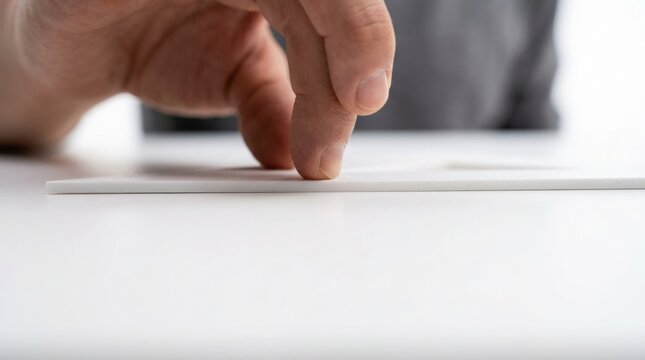 A man placing a card into a viewer