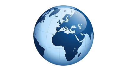 Fototapeta premium Earth globe with continents and oceans visible.
