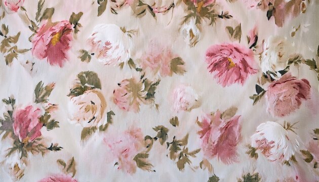 shabby chic small floral pattern light pink and cream colors vintage wallpaper