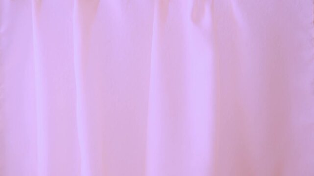 Soft pink curtain fabric, organza, translucent tulle gently flutters, sways delicately, minimalistic background, homely romantic atmosphere comfort, tranquil ambiance, relaxation and calm