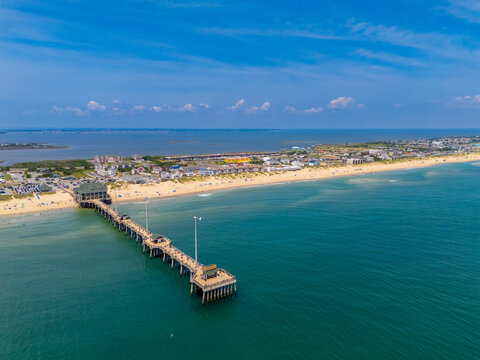 Aerial photo fishing pier Nags Head North Carolina Beach Summer 2026