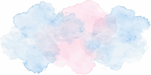 Abstract watercolor sky cloudscape with fluffy clouds, blue atmosphere, vintage paper texture, light summer air and dreamy watercolor wash background © Sr
