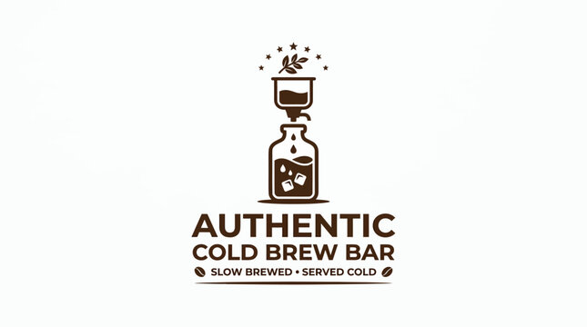 Coffee drip tower logo for authentic cold brew bar.