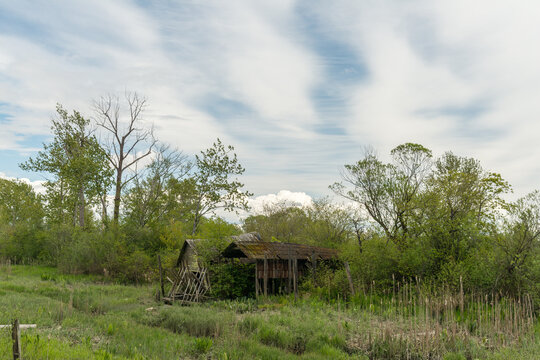 Canada, BC, Richmond.  Riverside settlement of Finn Slough, on the Fraser River Estuary.  20km south of Vancouver.