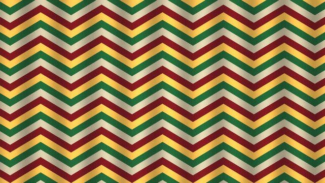 Colorful zigzag pattern in red, green, and yellow tones
