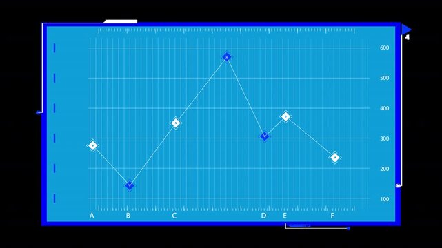 Digital Analytical Data Chart Interface Display with Growing Statistics alpha chhanel transparent background