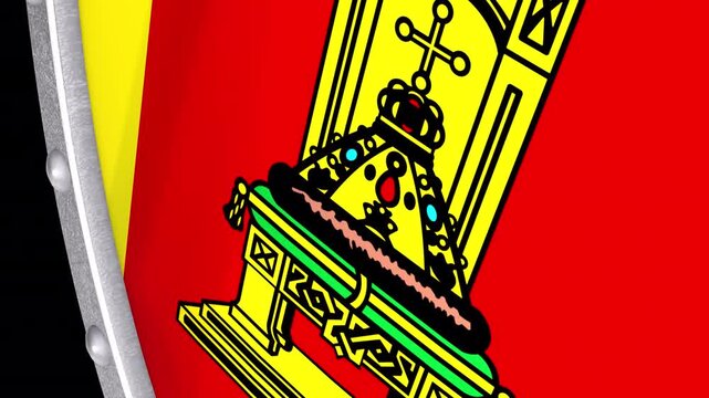 Metallic Shield Transitions with the Flag of Tver Oblast of Russia