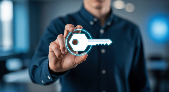 Information security administrator granting network access privileges through advanced encryption protocols to safeguard confidential company servers against unauthorized external data breaches