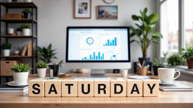 Saturday weekend leisure brings time for rest and family activities including shopping and travel, creating cheerful weekly calendars, day off messages and community event announcements for everyone