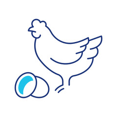 Fototapeta premium Chicken egg icon. Food and eggs line symbol. Color.