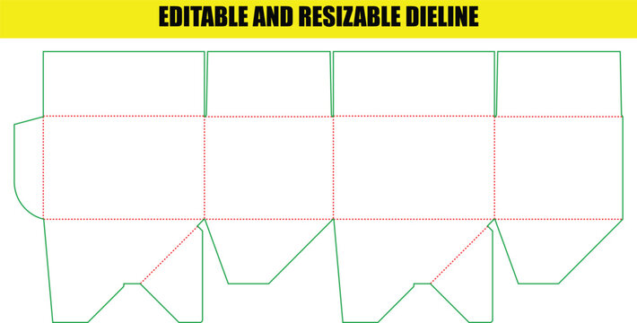 Professional box packaging template design with clear folding lines for custom cardboard product manufacturing projects