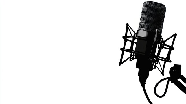 Studio Microphone Isolated White Background Recording