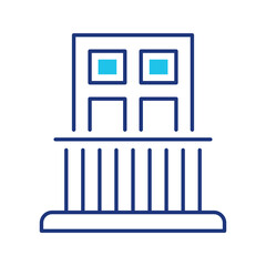 Fototapeta premium Balcony railing icon. Architecture and balcony line symbol. Color.