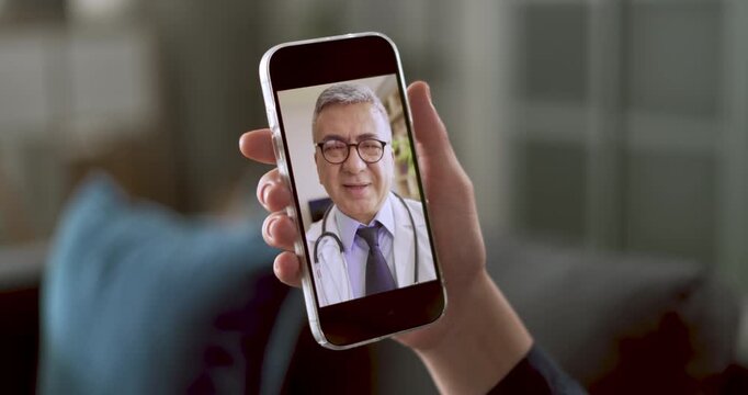 Telemedicine video call between doctor and patient
