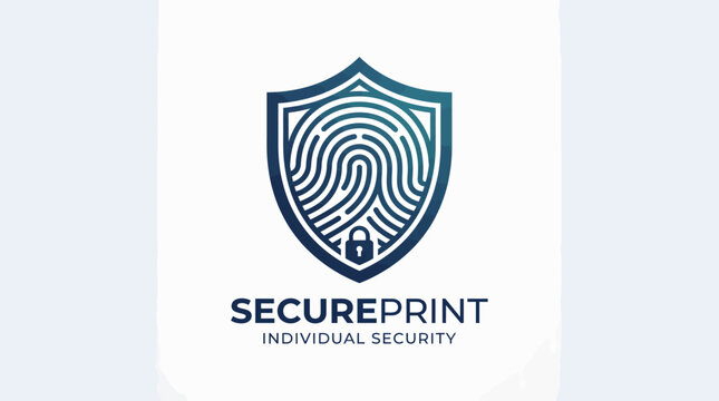 SecureFingerprint Shield Logo Design for Security Company.