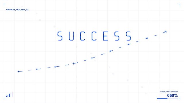 Animated Growth Path Lines Rising in Digital Space with Minimalist Style