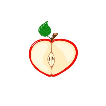 Apfelh&auml;lfte mit Kernen