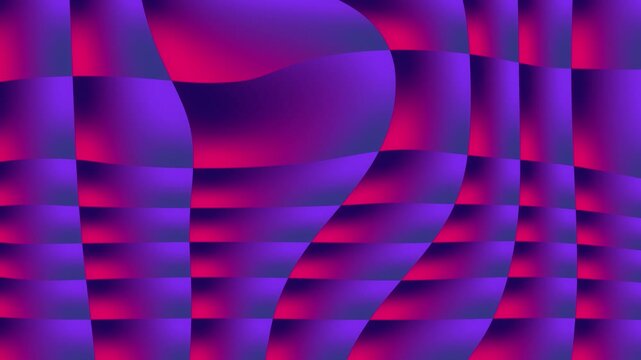 Abstract neon gradient wavy grid motion background, fluid purple and pink geometric pattern loop for modern